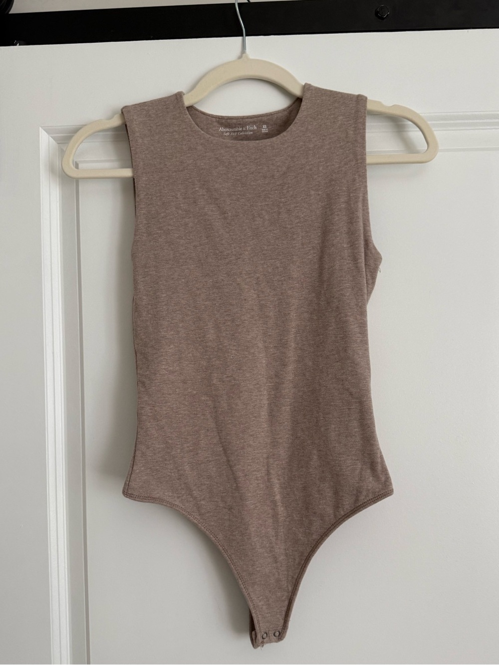 Abercrombie & Fitch Sleeveless One-Piece Bodysuit in Mauve Taupe